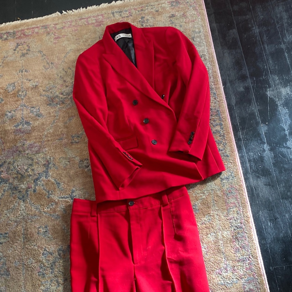 Red Zara Pant Suit - Only Worn Once!